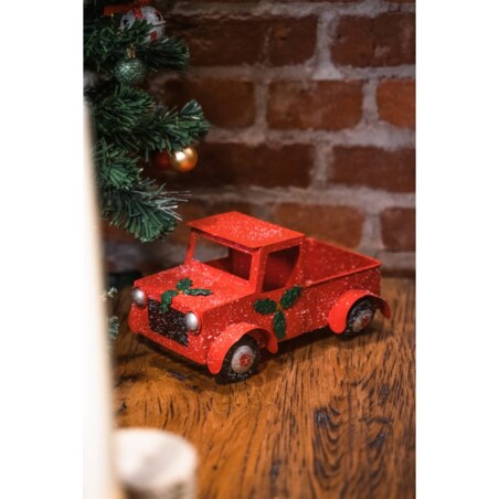 Samochód, metalowy, dekoracja świąteczna, 14 cm