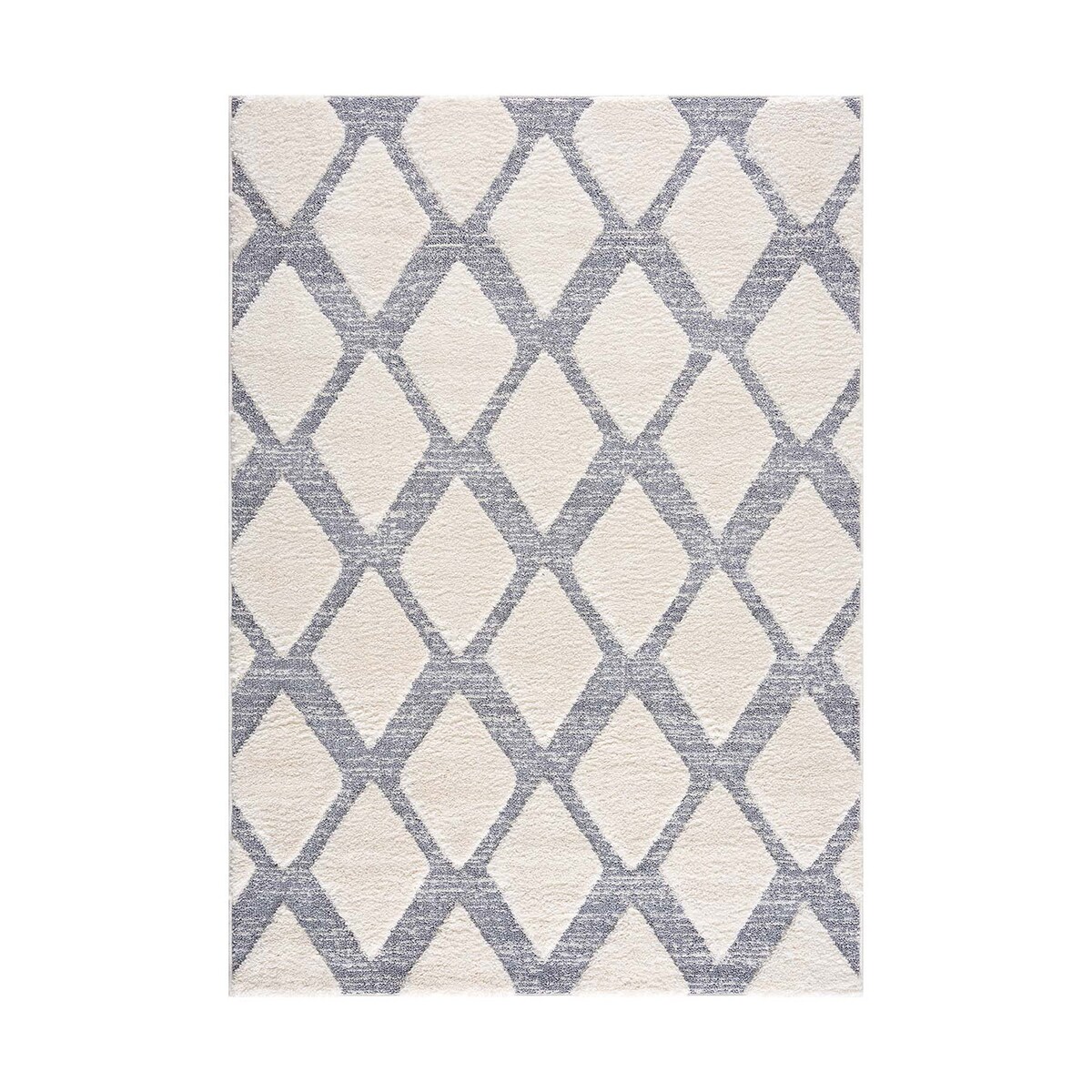 Dywan z efektem high low geometryczny Focera 44970 Szary Krem 140x200