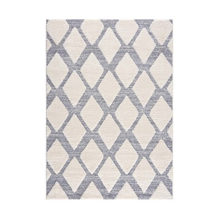 Dywan z efektem high low geometryczny Focera 44970 Szary Krem 140x200