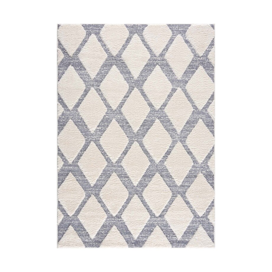Dywan z efektem high low geometryczny Focera 44970 Szary Krem 140x200