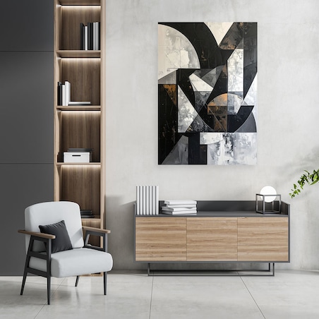 Obraz do salonu biura kuchni, Abstrakcyjne koła kształty tekstura czarno biały