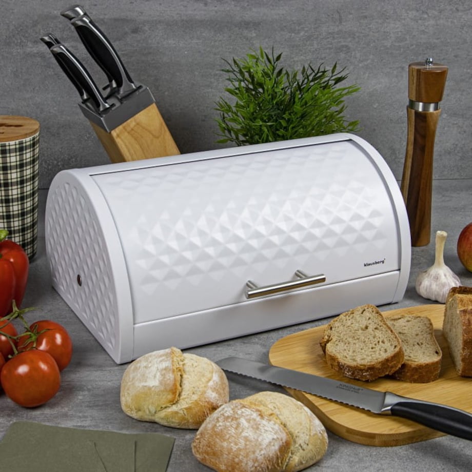 Chlebak stalowy z pokrywą Diamond pojemnik na chleb KLAUSBERG