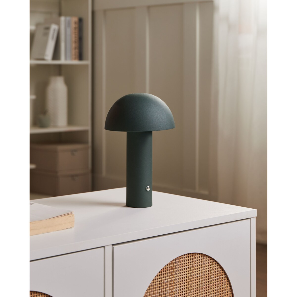 Bezprzewodowa lampa stołowa LED BOJO Ze ściemniaczem Metal Ciemnozielony