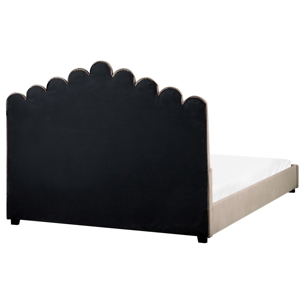 Łóżko wodne Welur VINCENNES 160 x 200 cm Beżowoszary