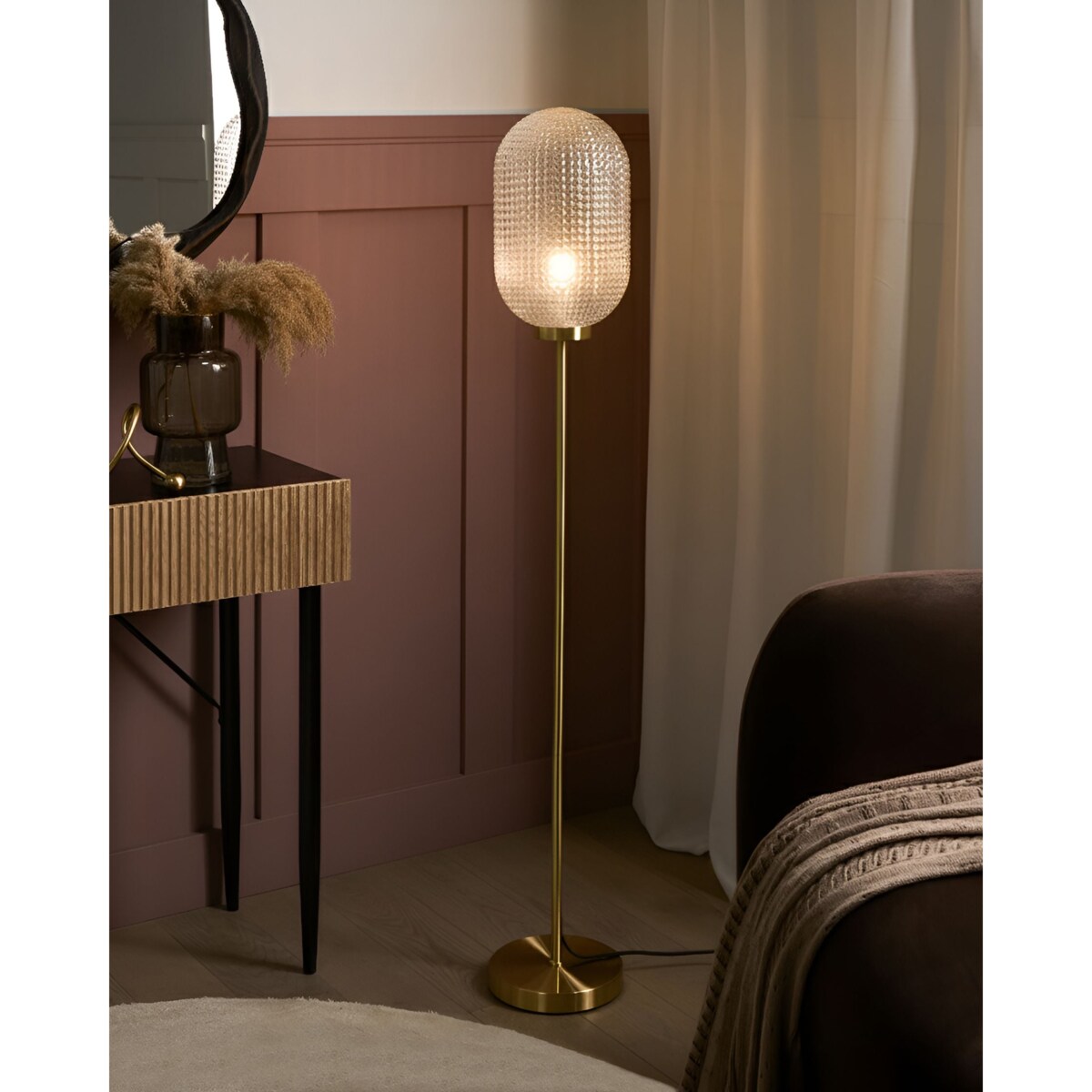 Lampa podłogowa PORTERO Metal Złoty