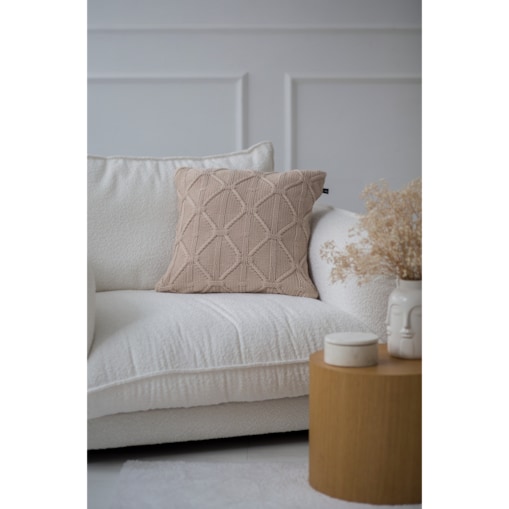 Poszewka brytyjska kwadratowa beżowa, 50 x 50 cm, La Manta