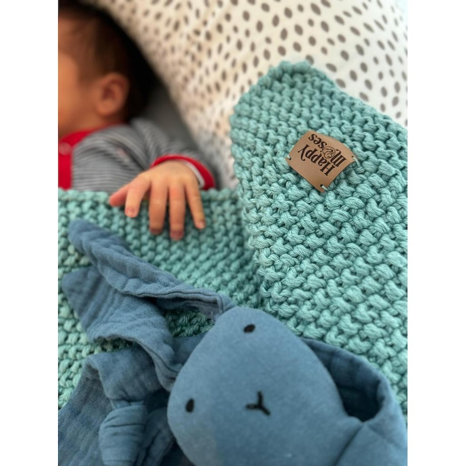 Kocyk Sensoryczny dla Noworodka - Miętowy - 70x50cm