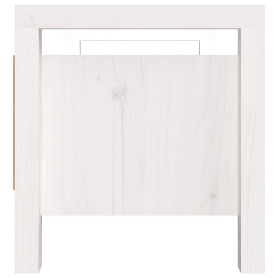 vidaXL Ławka do przedpokoju, biały, 80x40x43 cm, lite drewno sosnowe