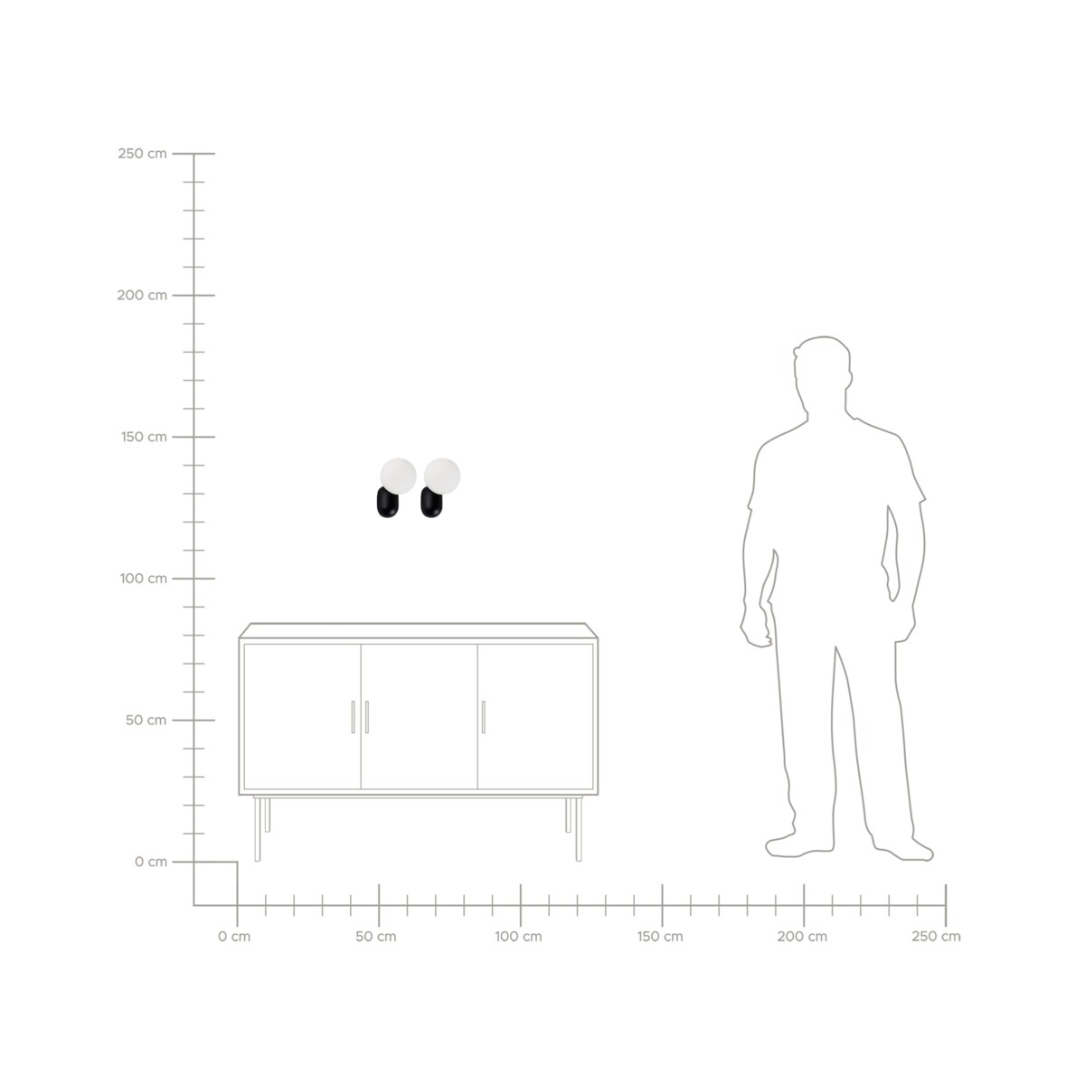 Zestaw 2 lamp ściennych HELME Czarny