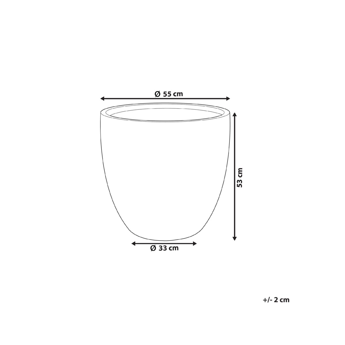 Doniczka 55 x 55 x 53 cm szara KANNIA