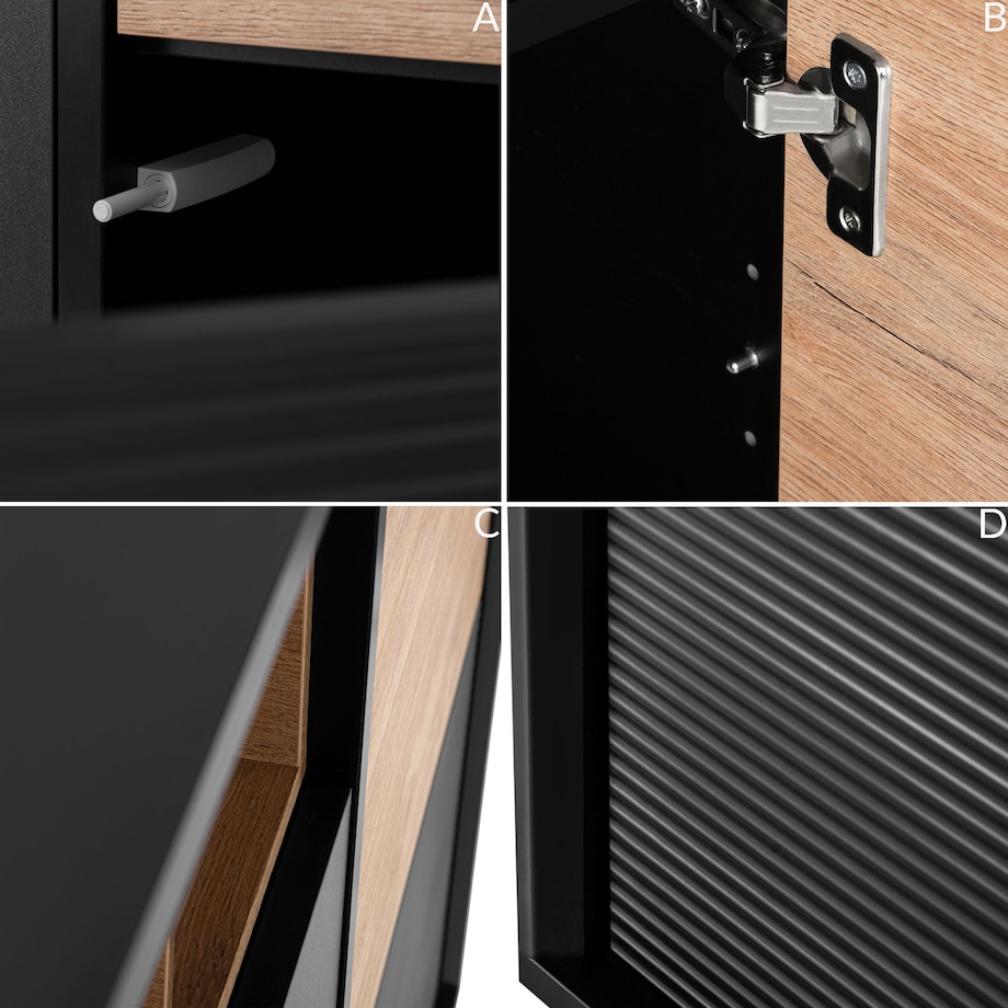 KONSIMO LOFTY Komoda w stylu loft na czarnych nóżkach