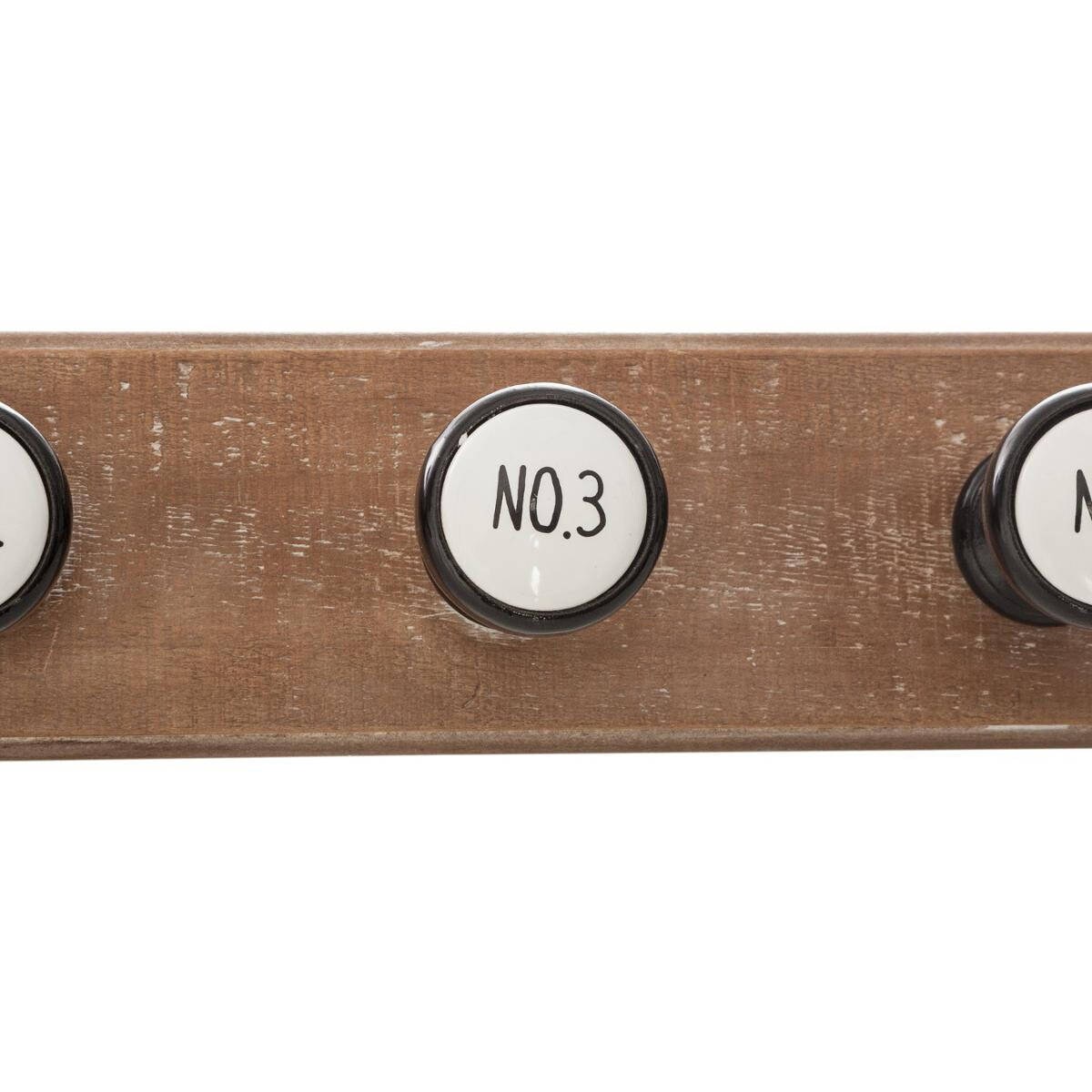 Wieszak ścienny z ceramicznymi haczykami, 66 cm