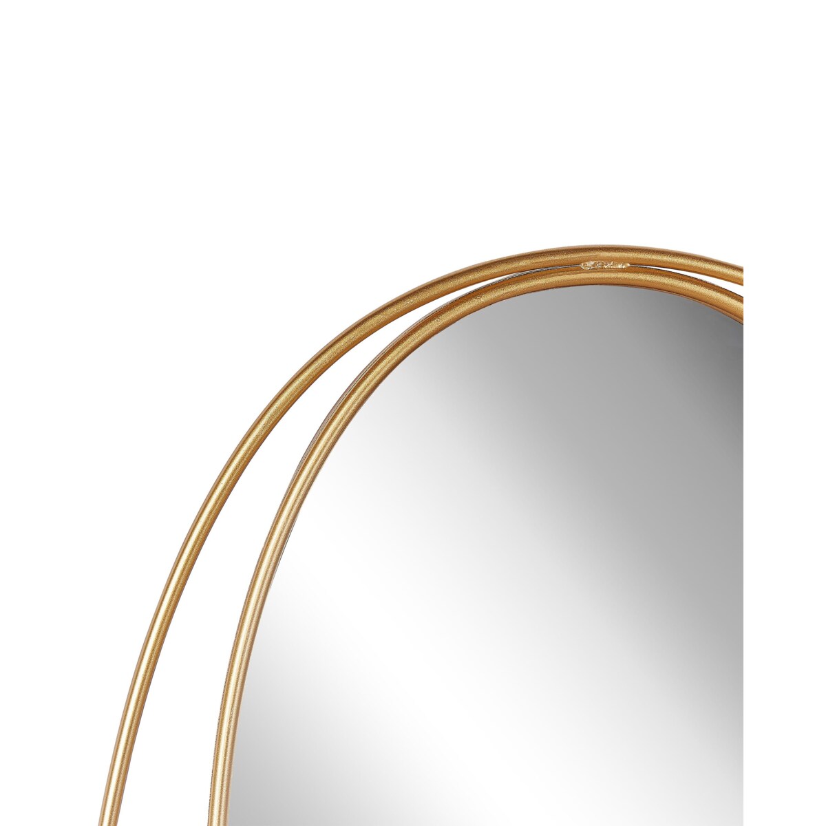 Stalowe owalne lustro ścienne 55 x 90 cm złote BESSON