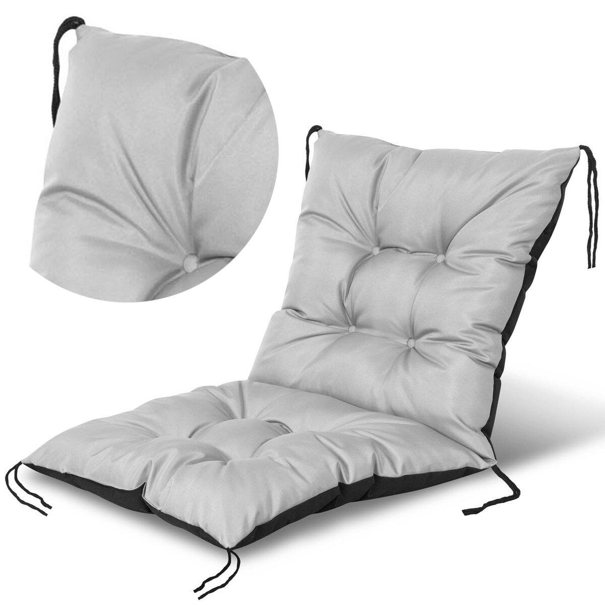 Poduszka Ogrodowa Na Krzesło Fotel 50X50X50 Cm Wodoodporna Pikowana Wiązana