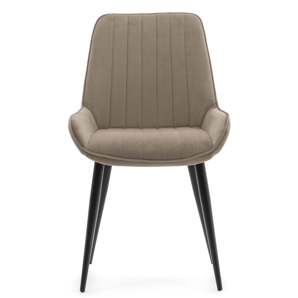 Krzesło tapicerowane welurowe do salonu jadalni nowoczesne LUCA ciemnobeżowa