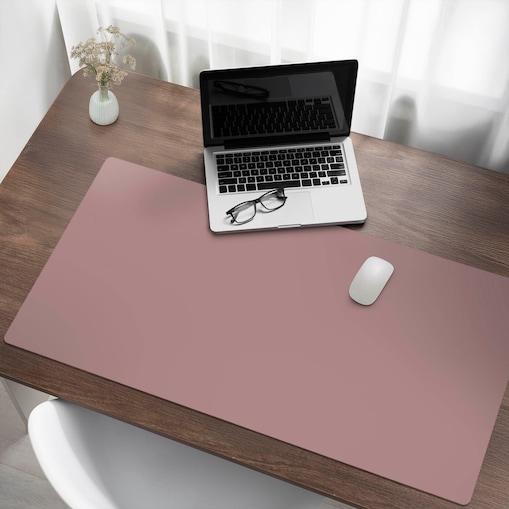 Różowa mata na biurko Kolor Różowy, 120x60 cm