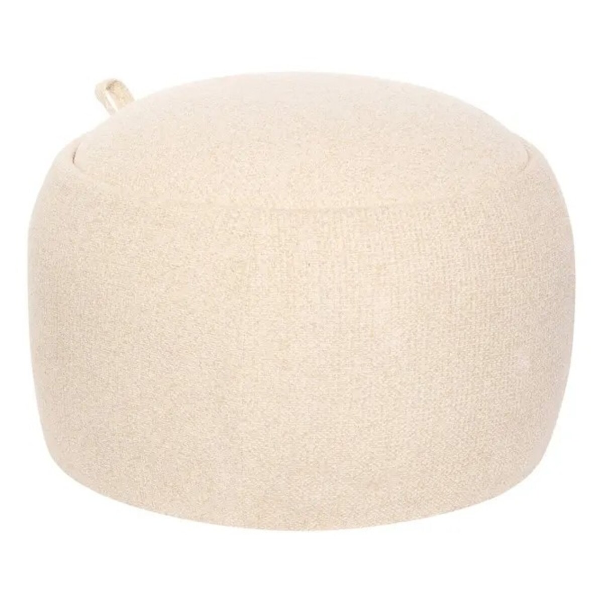 Pufa ze schowkiem, szenilowa, beżowy melanż, Elior, Ø60 cm