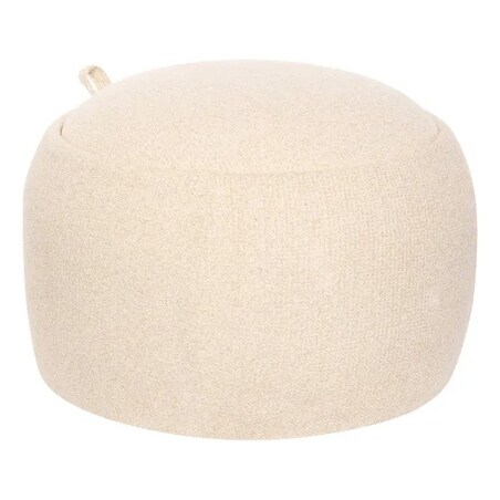 Pufa ze schowkiem, szenilowa, beżowy melanż, Elior, Ø60 cm