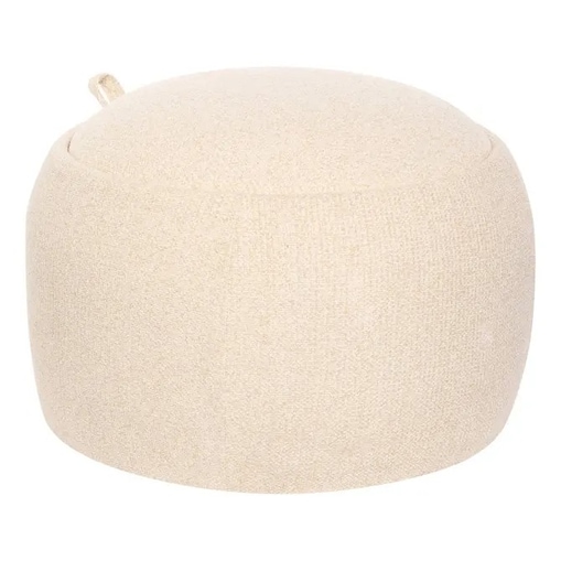Pufa ze schowkiem, szenilowa, beżowy melanż, Elior, Ø60 cm