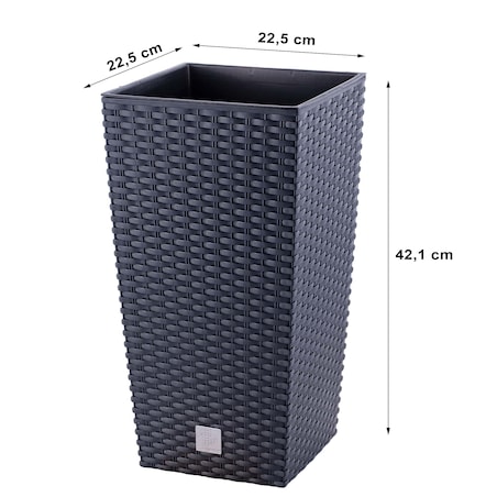 Doniczka Donica Ogrodowa Rattan Wysoka Wkład 42Cm