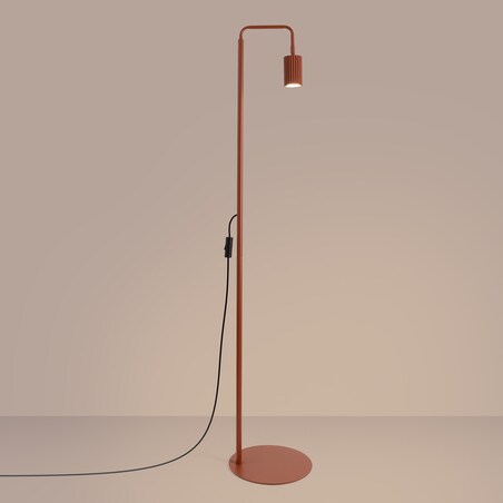 Lampa podłogowa KARBON 1 ochra czerwona