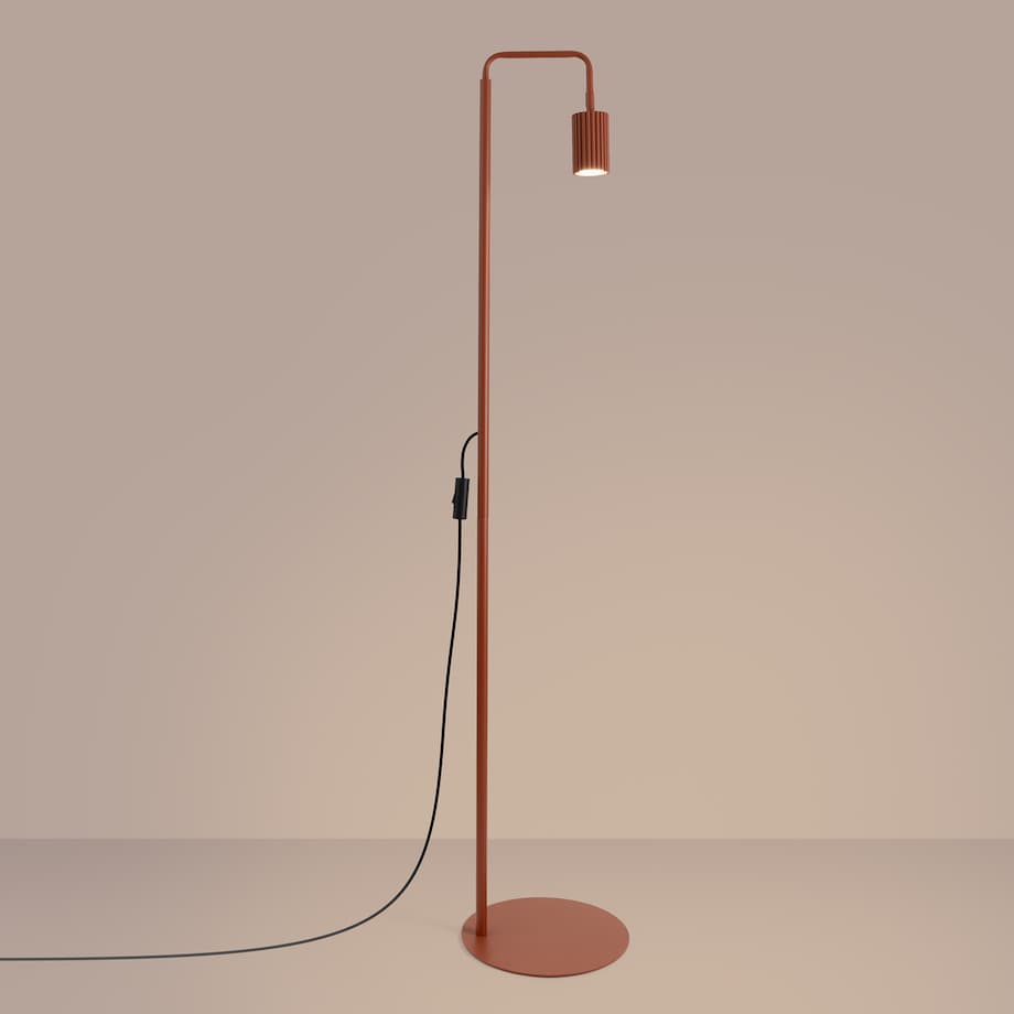 Lampa podłogowa KARBON 1 ochra czerwona