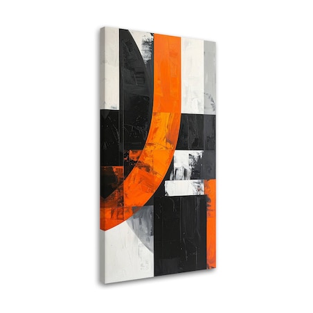 Obraz do salonu pokoju biura, Abstrakcja kształty czarno pomarańczowy