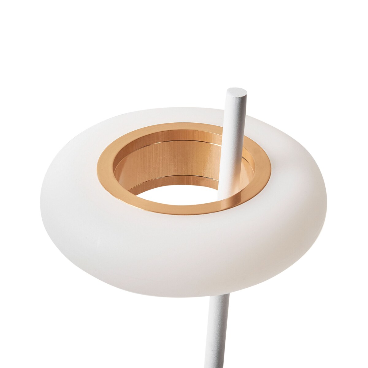 Bezprzewodowa lampa stołowa metalowa biała ALVIELA