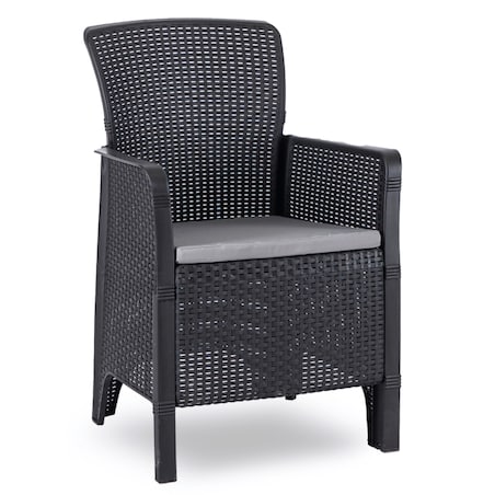 Zestaw Mebli Ogrodowych Na Taras Ogród Technorattan Czarny Popiel