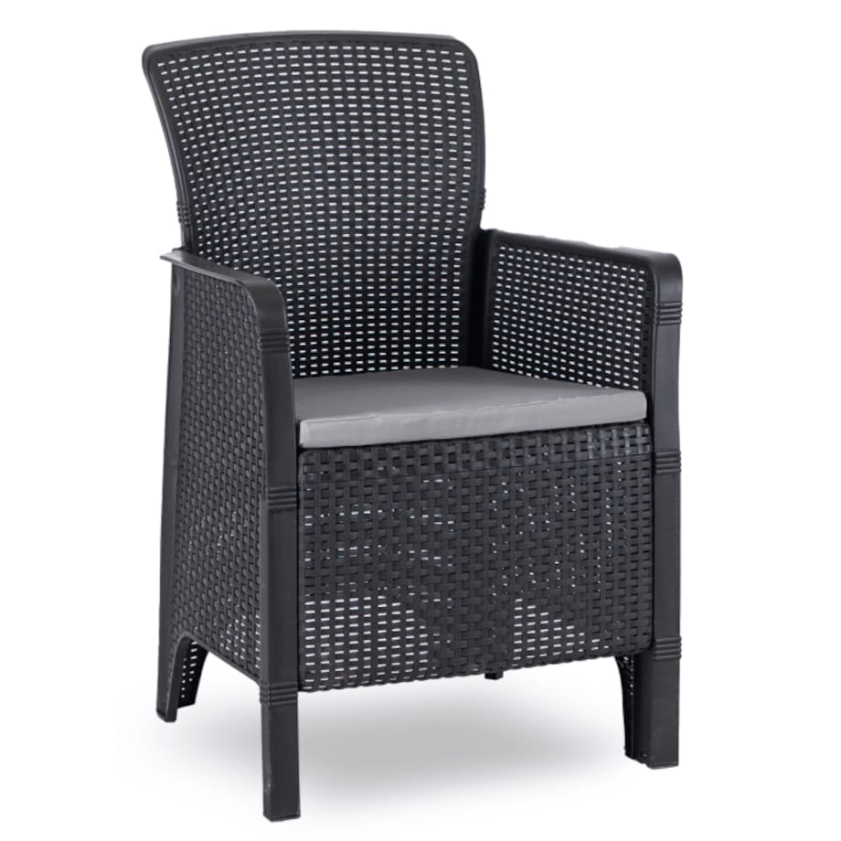 Zestaw Mebli Ogrodowych Na Taras Ogród Technorattan Czarny Popiel