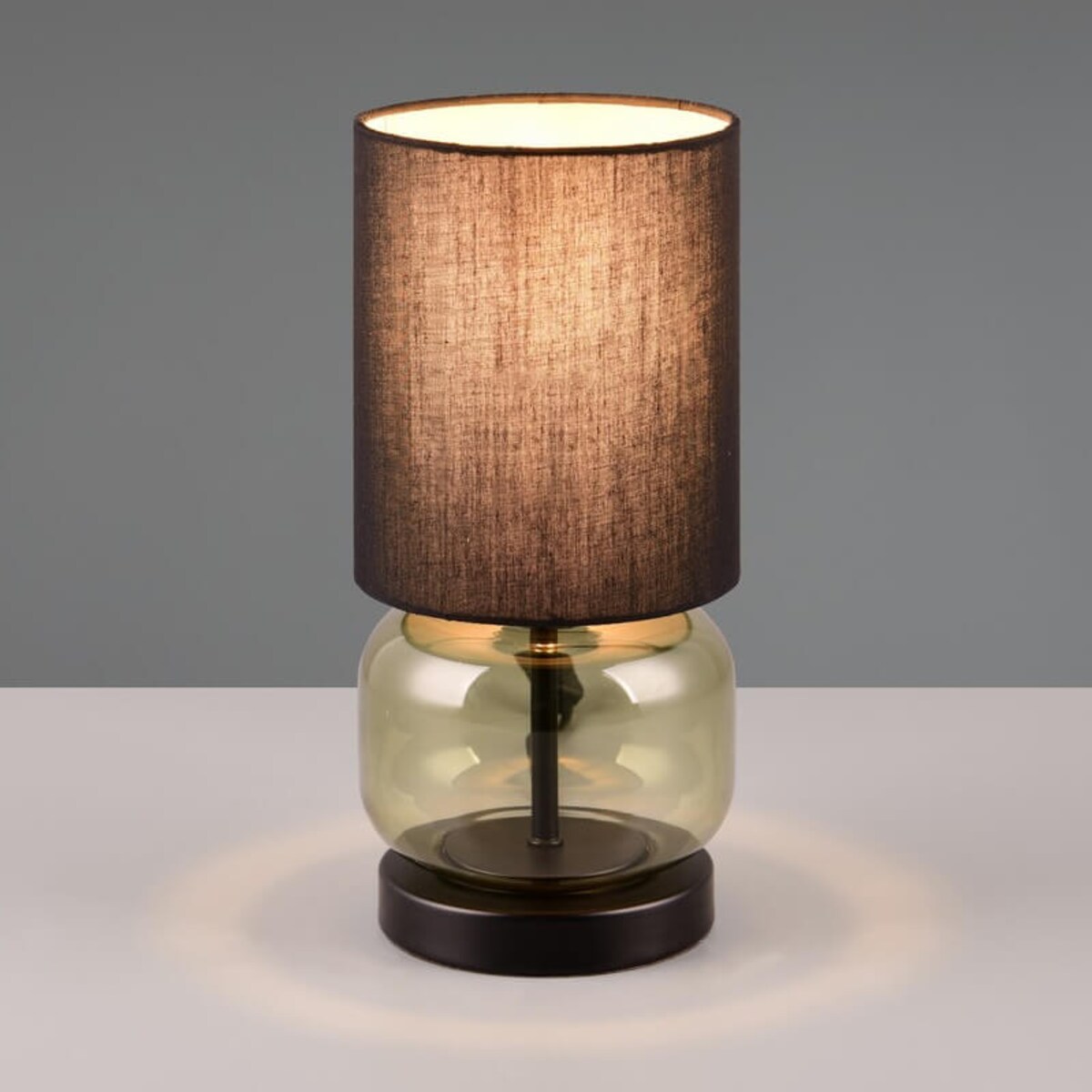 Stojąca lampa stołowa Elio 517800115 Trio na biurko szkło czarna przydymiona