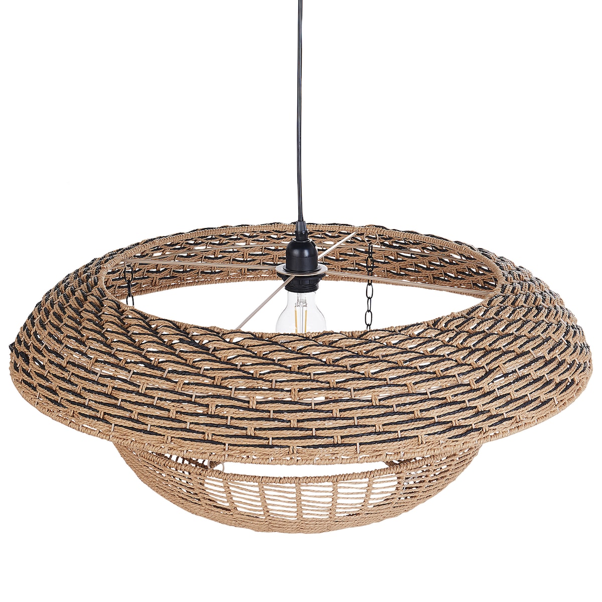 Lampa wisząca KIDEPO Papierowa plecionka Brązowy