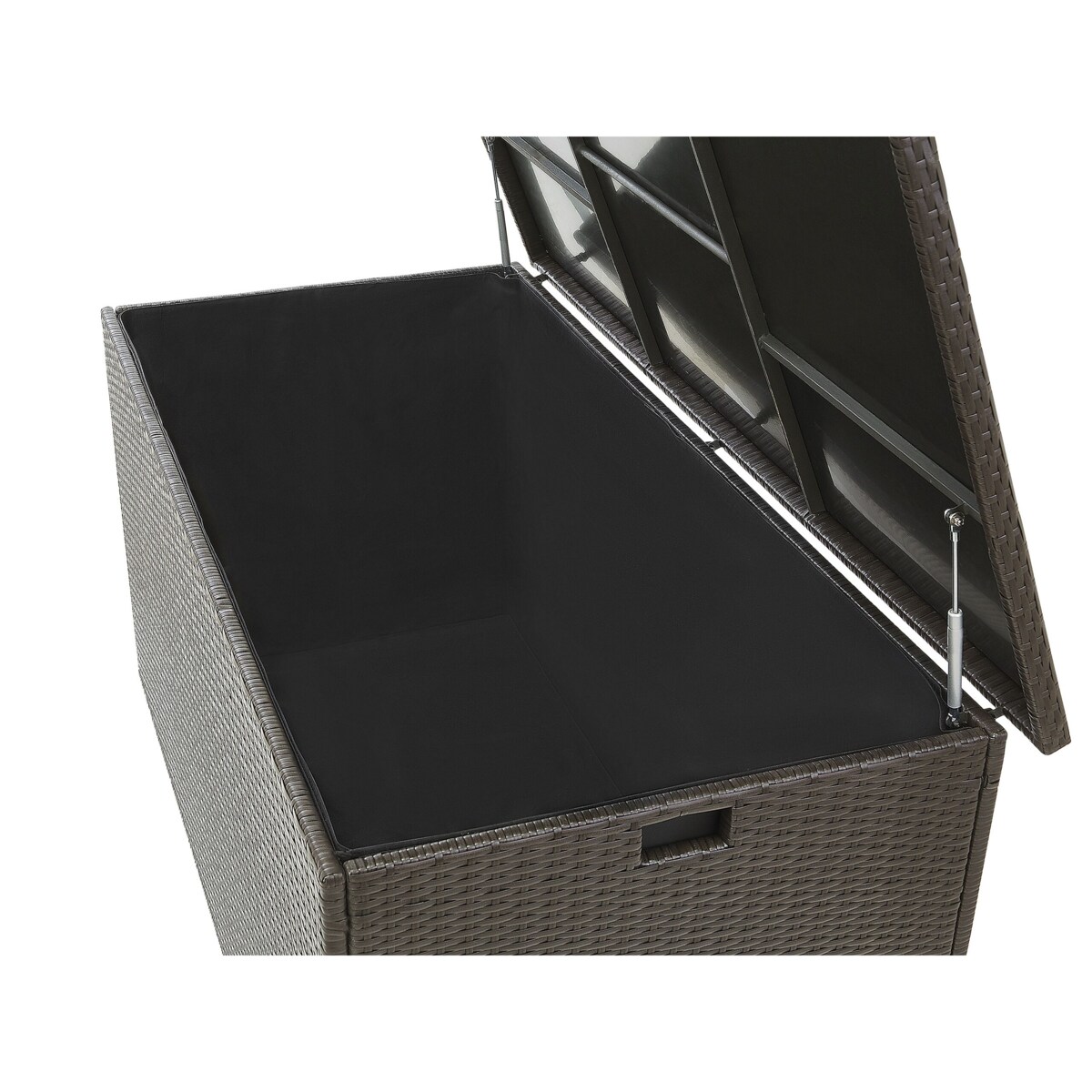 Skrzynia ogrodowa z technorattanu 155 x 75 cm brązowa MODENA