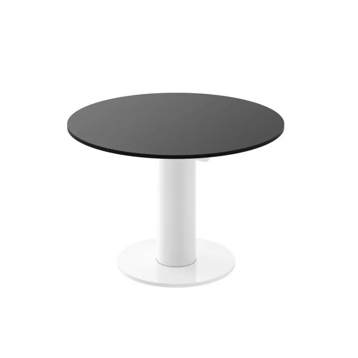 Stół rozkładany SOLO LUX 100(144)x100 czarny połysk/biały połysk