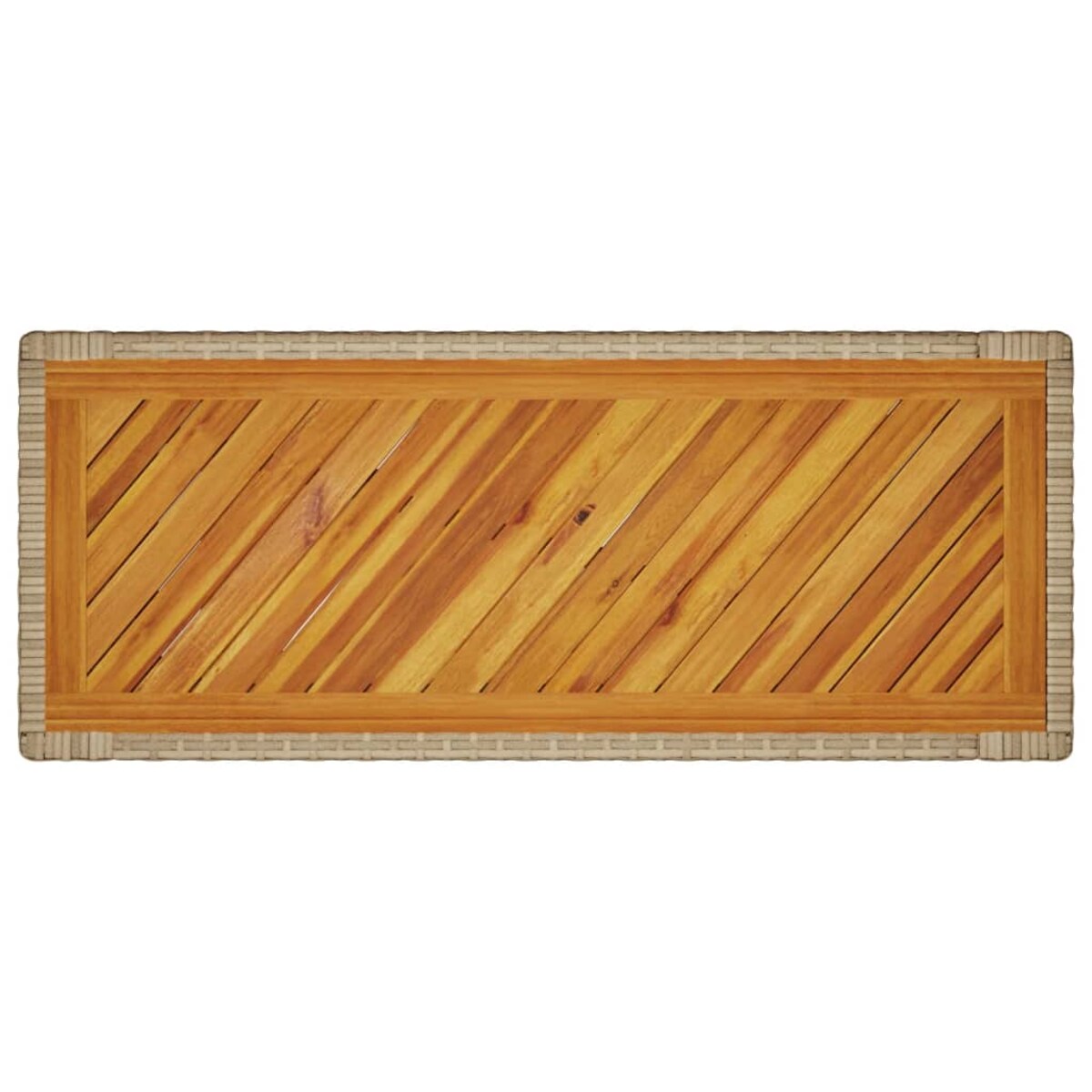 vidaXL Stolik ogrodowy z drewnianym blatem, beżowy, 100x40x75 cm
