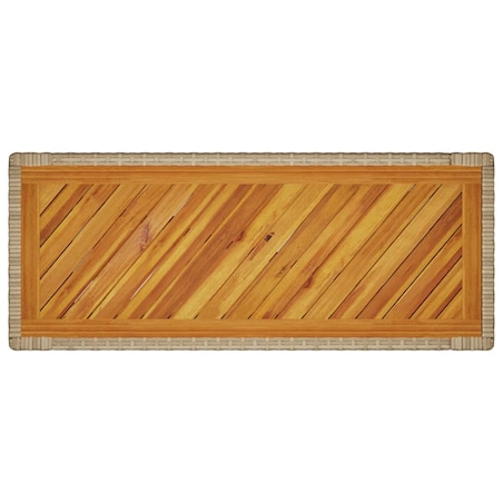 vidaXL Stolik ogrodowy z drewnianym blatem, beżowy, 100x40x75 cm