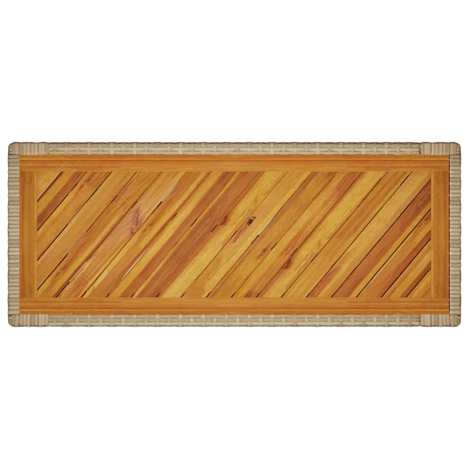 vidaXL Stolik ogrodowy z drewnianym blatem, beżowy, 100x40x75 cm