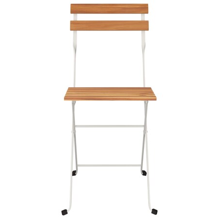 vidaXL Składane krzesła bistro, 8 szt., lite drewno akacjowe i stal