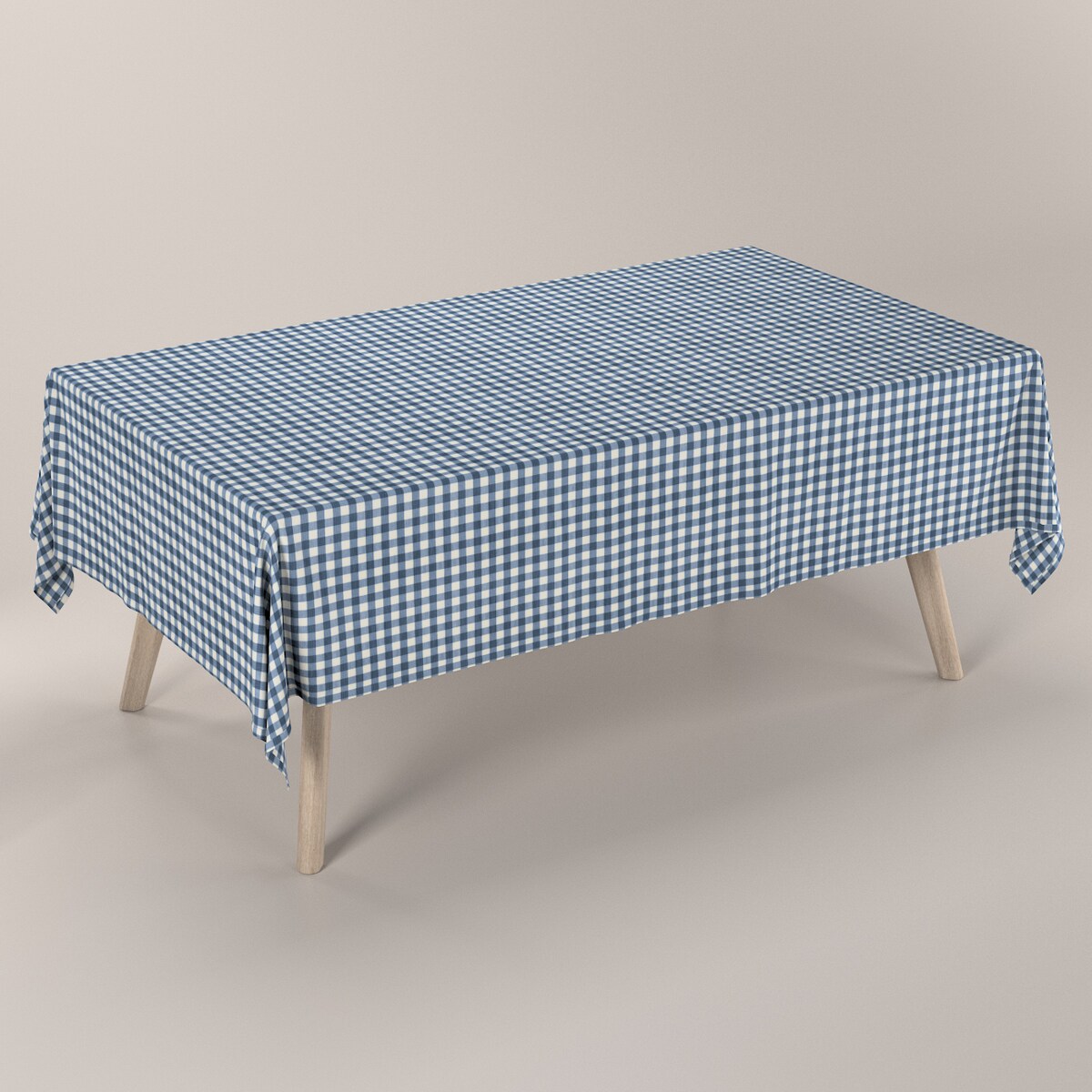 Obrus prostokątny 100 x 100 cm granatowo-biała kratka (1,5x1,5cm)