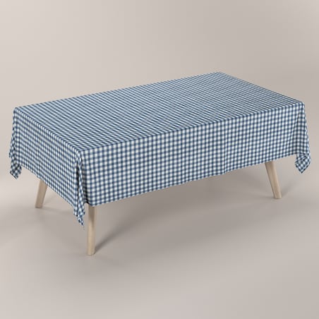 Obrus prostokątny 100 x 100 cm granatowo-biała kratka (1,5x1,5cm)