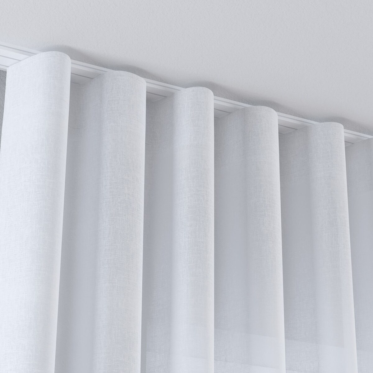 Zasłona na taśmie wave 130x245 prześwitująca biała