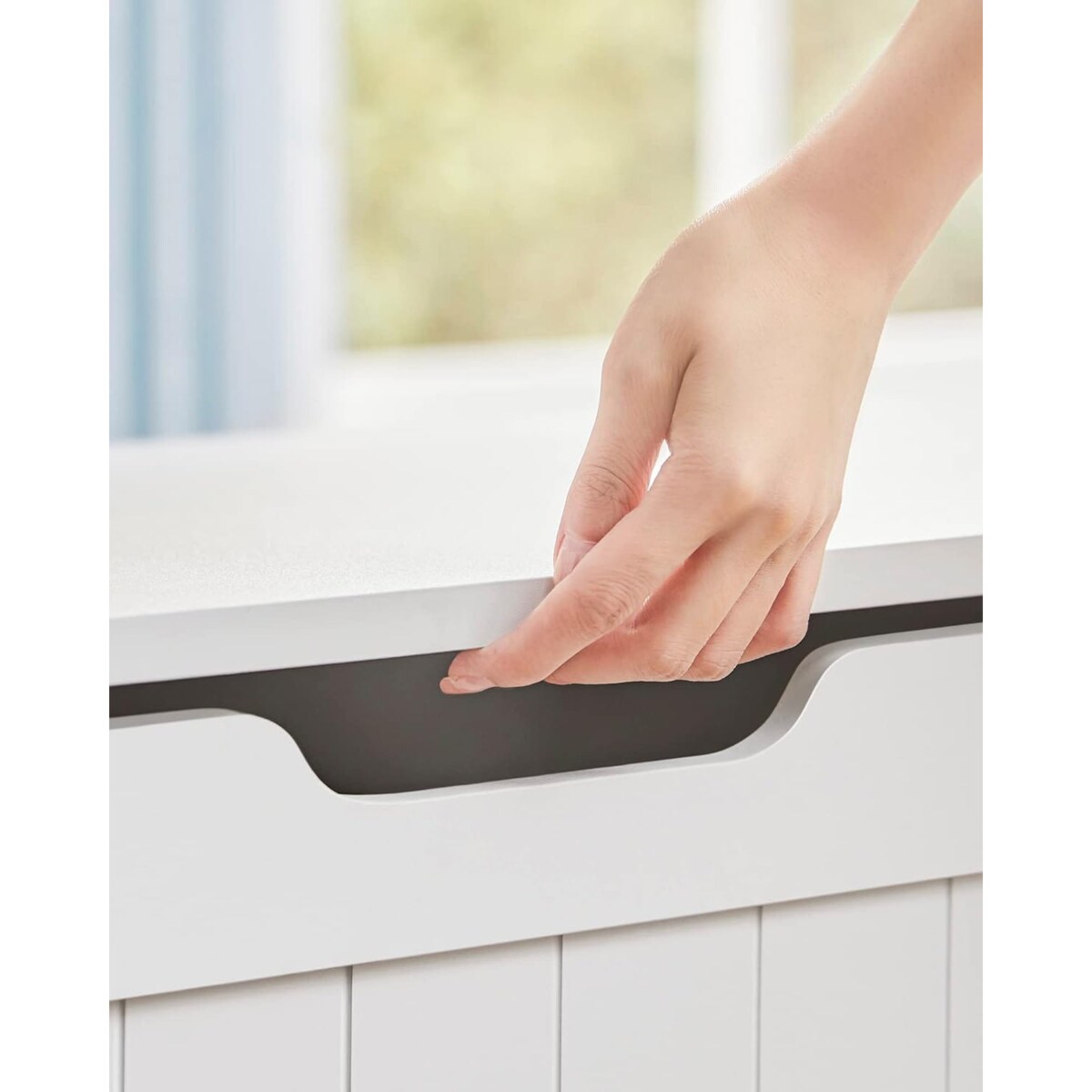 Skrzynia Z Siedziskiem 76X40X48 Cm Biały