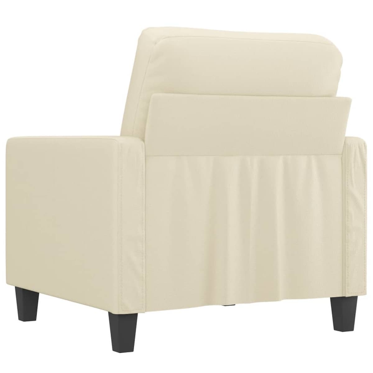 vidaXL Fotel, kremowy, 60 cm, obity sztuczną skórą