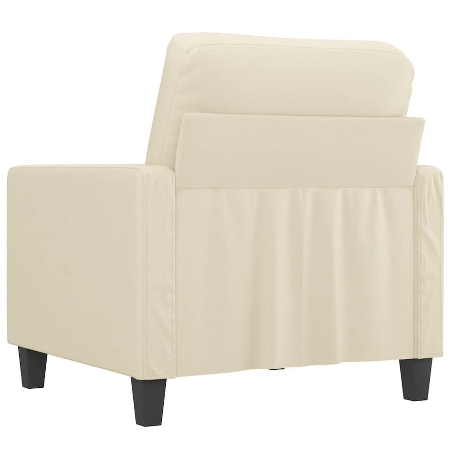vidaXL Fotel, kremowy, 60 cm, obity sztuczną skórą
