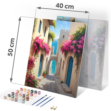 Malowanie po numerach obraz z ramą 40x50 Pejzaż miejski Massido