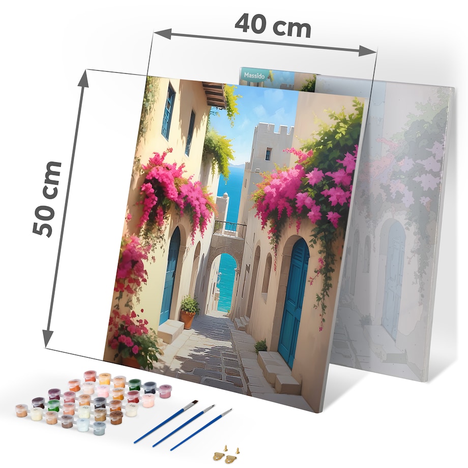 Malowanie po numerach obraz z ramą 40x50 Pejzaż miejski Massido