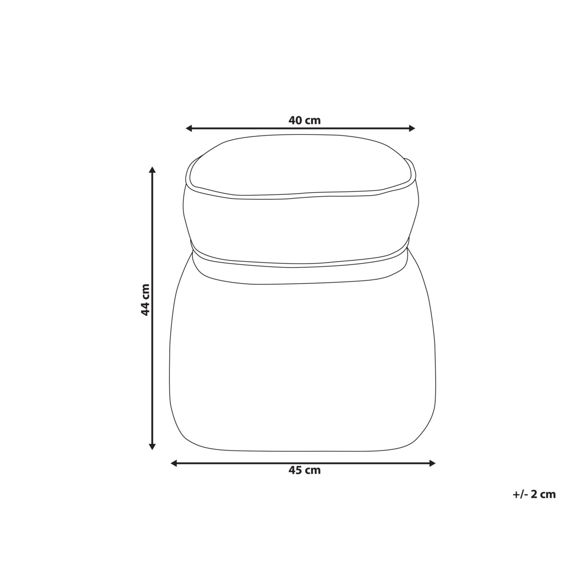 Puf lniany 45 cm beżowy MONTEREY