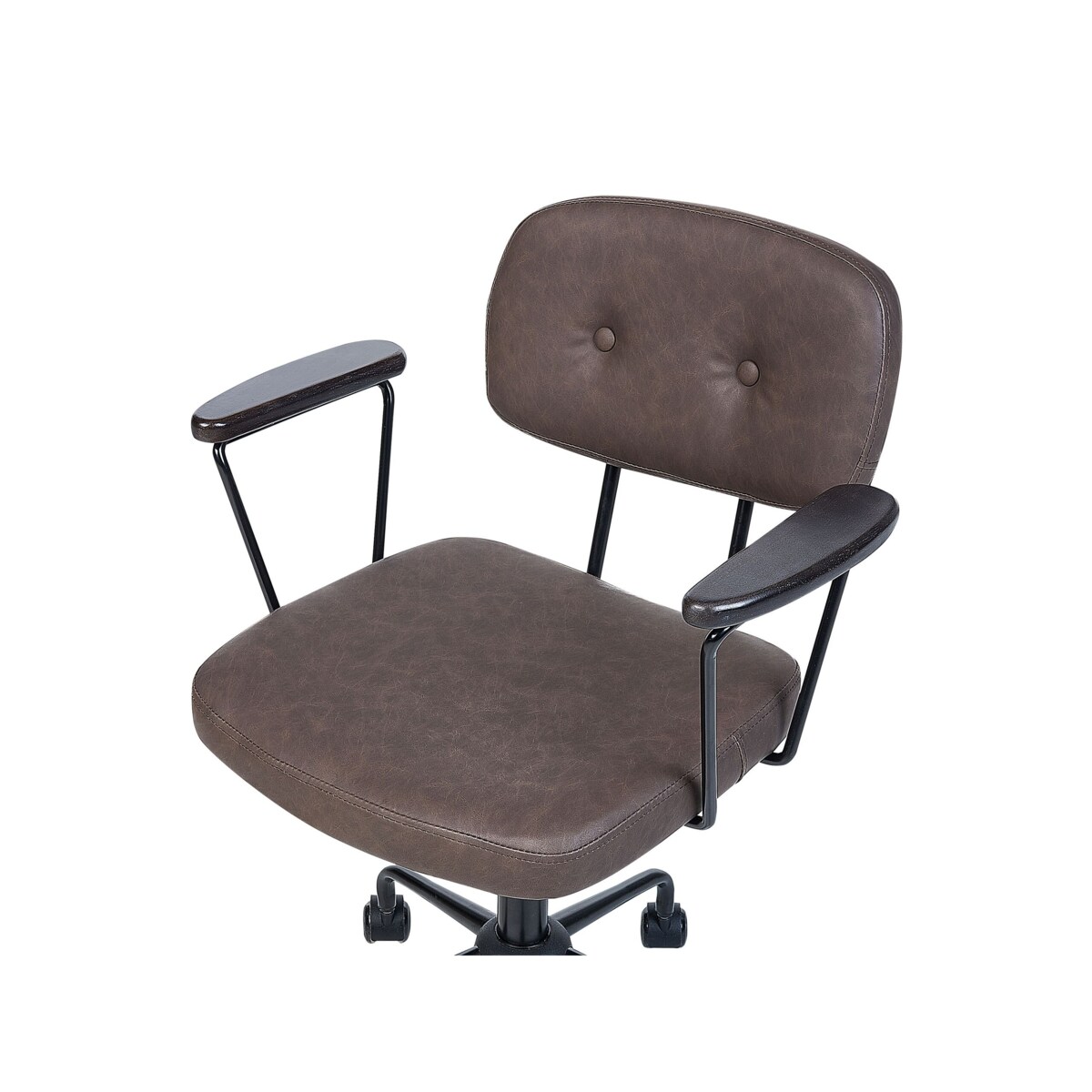 Krzesło biurowe regulowane ekoskóra ciemnobrązowe ALGERITA