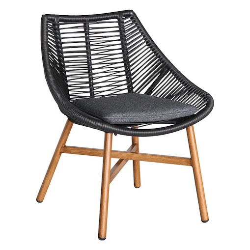 Krzesło ogrodowe, stołowe, polirattanowe Holand, szare