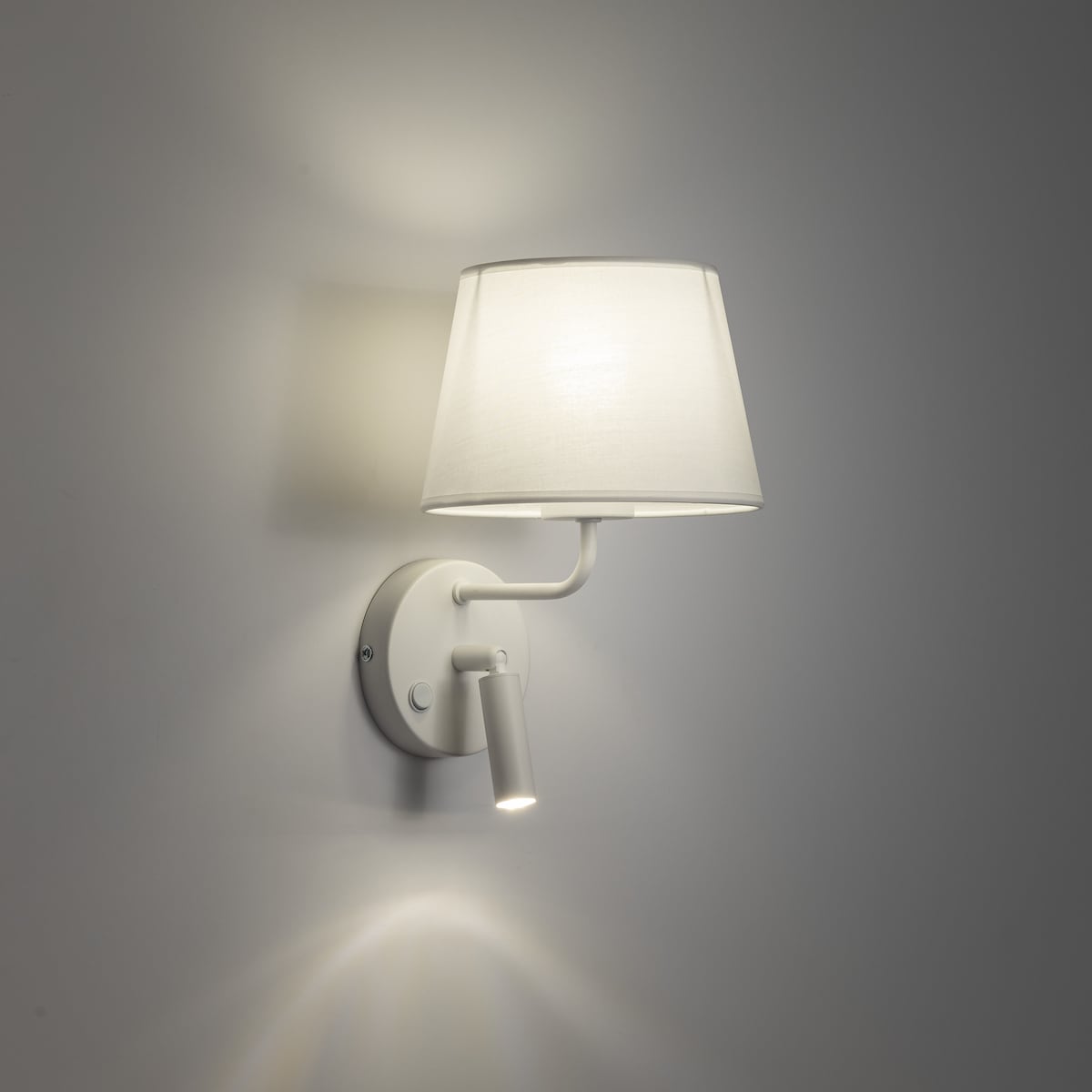 Kinkiet ścienny z reflektorkiem i włącznikiem MAJA WHITE 11393 TK Lighting biały E27 + G9